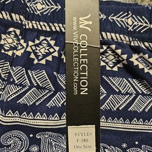 Blue and White Patterned Pants by W Collection